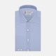 A Turnbull & Asser Tailored Fit Light Blue End-on-End Shirt with a Kent collar and 2-button cuffs is shown neatly folded on a plain white background. The shirt features classic styling and the Turnbull & Asser label.