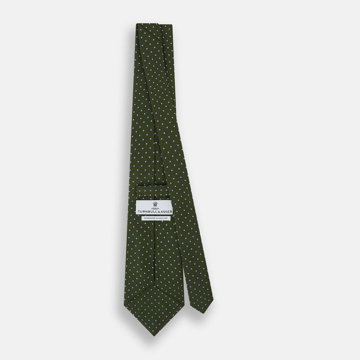 Green and Blue Micro Dot Silk Tie Image 3