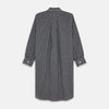 View 4 of product The Turnbull & Asser Black Multi Check Cotton Blend Sussex Nightshirt features a long sleeve, knee-length design with front buttons, a pointed collar, and chest pocket—ideal for those who love luxury sleepwear.