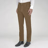 View 2 of product A pair of yellow cotton plain 5 pocket jeans by Turnbull & Asser, featuring a button and zip closure, displayed on a plain white background.