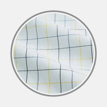 Yellow and Blue Grid Check Fabric