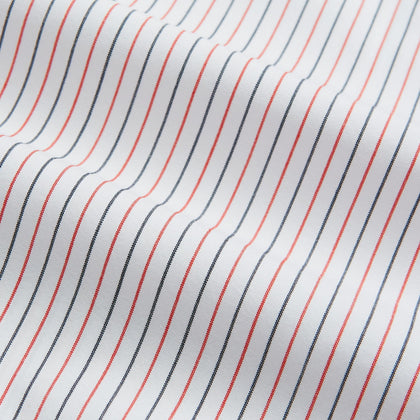 Hand Rolled Red and Navy Pinstripe Handkerchief Image 3