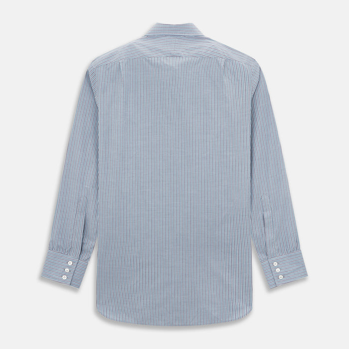 Steel Grey Ticking Stripe Mayfair Shirt Image 2