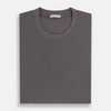 View 5 of product The Turnbull & Asser Shadow Grey Short-Sleeve T-shirt, featuring a classic crew neck and minimalist design with no visible logos, is laid flat on a white background—an ideal versatile staple for everyday wear.