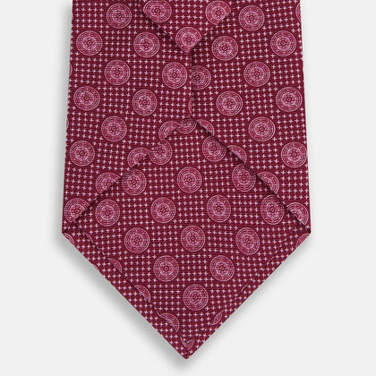 Burgundy Medallion Silk Tie Image 2