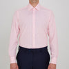 View 2 of product The Pink End-on-End Shirt with T&A Collar and Double Cuffs by Turnbull & Asser, shown neatly folded on a white background, updates timeless elegance with its classic detailing and refined pink hue.
