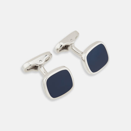 Navy Rounded Square Cufflinks