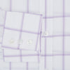 View 4 of product The Turnbull & Asser Lilac Grid Check Mayfair Shirt is a long-sleeve, button-up style crafted from Italian cotton with a white base and lilac grid check pattern, shown on a plain white background.