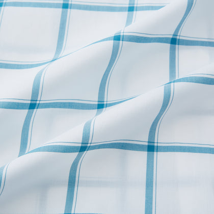 Turquoise Grid Check Mayfair Shirt Image 5