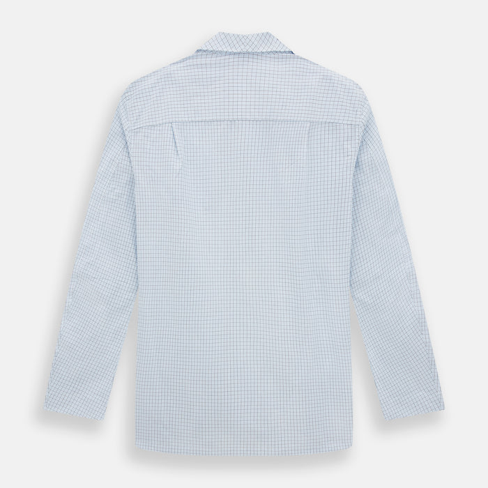 Blue Graph Check Pyjama Shirt Image 2