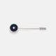 The Turnbull & Asser Navy Gemstone Lapel Pin is a sterling silver accessory with a circular navy gemstone head, shown on a plain white background.
