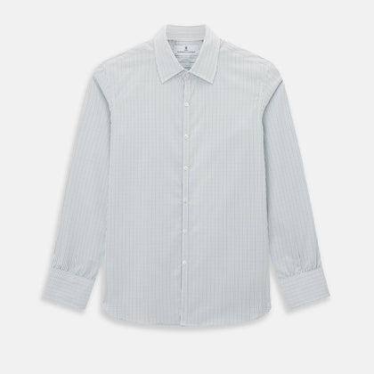 Pale Blue and Navy Grid Check Westminster Shirt