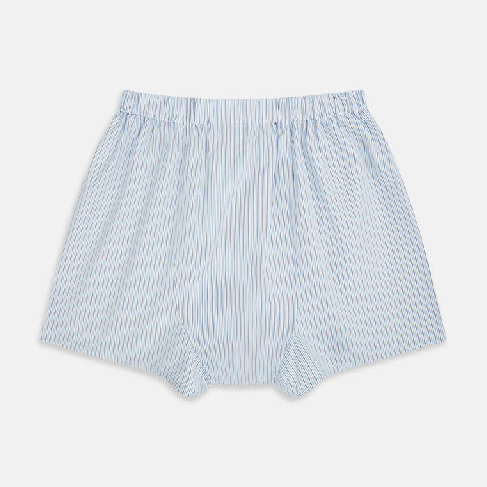 Light Blue Multi Stripe Godfrey Boxer Shorts Image 1