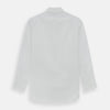 View 5 of product The Turnbull & Asser Tailored Fit Plain White Cotton Shirt features a classic kent collar and 3-button cuffs, displayed against a white background.
