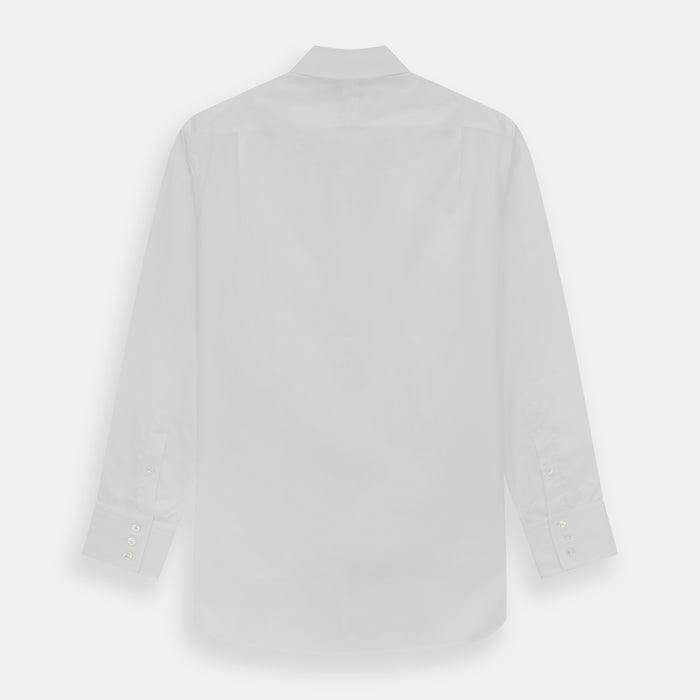 Tailored Fit Plain White Cotton Shirt with Kent Collar and 3-Button Cuffs Image 4