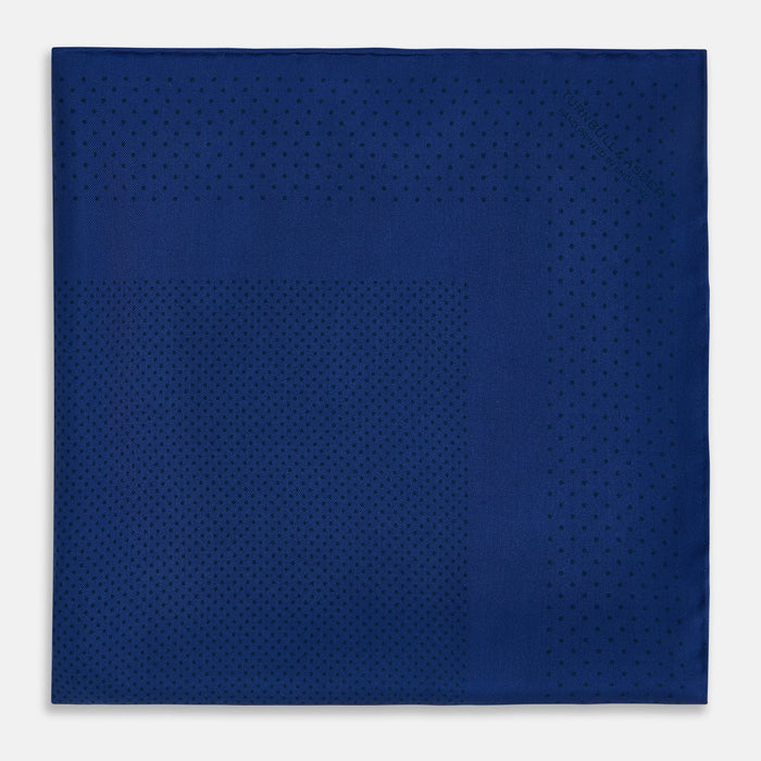 Navy Dot Silk Pocket Square Image 2