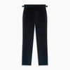 View 3 of product The Teal Velvet Jonathan Trousers by Turnbull & Asser feature a side tab adjuster, straight legs, and a concealed front closure for a refined tailored look, shown on a white background.