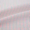 View 8 of product The Turnbull & Asser Red and Navy Check Windsor Shirt features a pointed collar and cuffed long sleeves, highlighting British craftsmanship. Displayed flat on a white background.