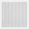 View 2 of product The Green Multi Double Pinstripe Hand-Rolled Handkerchief by Turnbull & Asser features a white fabric with thin pink, yellow, blue, and green pinstripes and hand-rolled edges, displayed against a plain background.