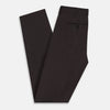 View 5 of product The Turnbull & Asser Brown James Trouser in a straight fit features Italian cotton, belt loops, side pockets, and a front zipper with button closure, displayed on a plain white background.