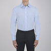 View 2 of product A Grey Cashmere Blend Shirt by Turnbull & Asser with a T&A collar and 3-button cuffs is neatly folded, showing its label, on a plain white background.