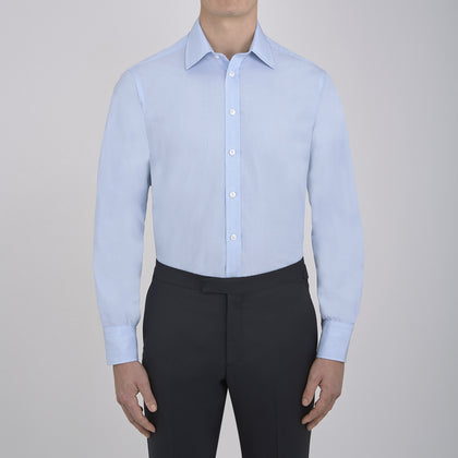 Grey Cashmere Blend Shirt with T&A Collar and 3-Button Cuffs Image 1