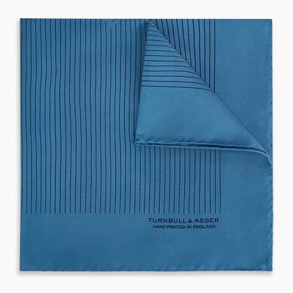 Blue Stripe Silk Pocket Square Image 4