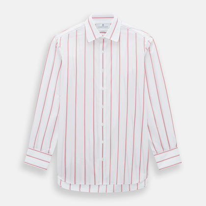 Coral Track Stripe Mayfair Shirt