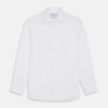 View 1 of product The Turnbull & Asser White Herringbone Tailored Fit Shirt with a Kent collar is displayed on a white background.