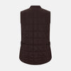 View 3 of product The Turnbull & Asser Burgundy Quilted Gilet is a sleeveless, lightweight layer featuring a front zipper, slanted chest pocket, adjustable side tabs, and two zippered side pockets, shown on a plain white background.