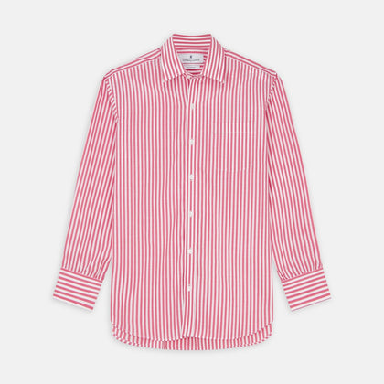 Pink Candy Stripe Cotton Fabric Image 1