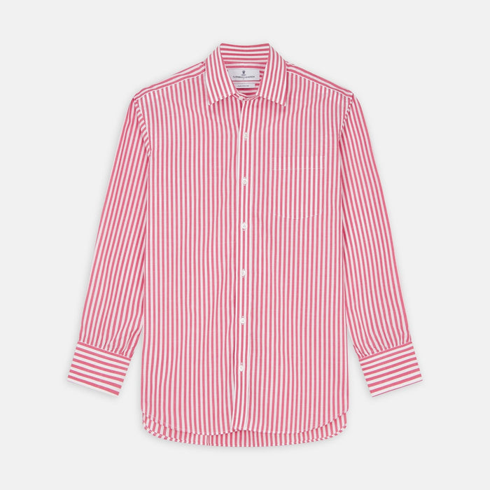 Pink Candy Stripe Cotton Fabric Image 1