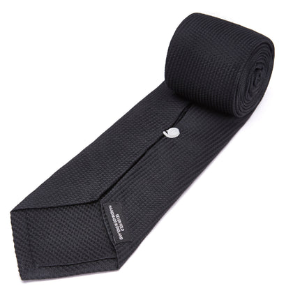 Seven-Fold Black Lace Silk Tie Image 3