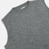 View 2 of product The Turnbull & Asser Ash Grey Cashmere Round Neck Vest is a men's sleeveless knit with a classic crew neckline, shown against a plain white background.
