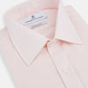 View 2 of product The Pale Pink Cotton Cashmere Mayfair Shirt by Turnbull & Asser features a classic collar, button-down front, and buttoned cuffs, crafted from a luxurious cotton-cashmere blend and displayed flat on a white background.