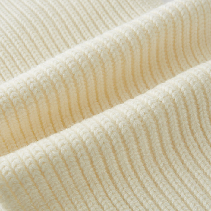 Ivory Rib-Knit Cashmere Scarf Image 2