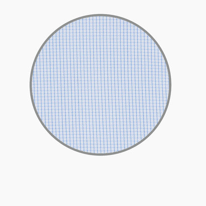 Light Blue Fine Check Cotton Fabric Image 2