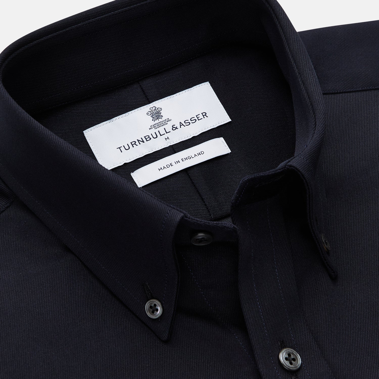 View 2 of product The Turnbull & Asser Navy Weekend Fit Hayne Shirt features a Dorset collar, white buttons, and 1-button cuffs—an ideal upgrade for your Weekend Fit collection.