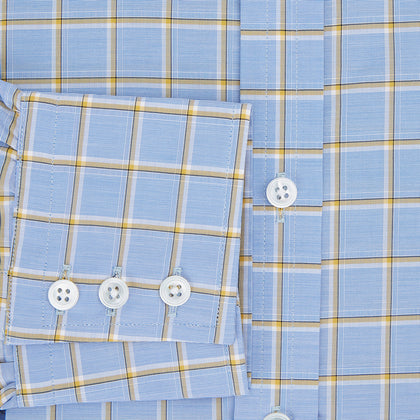 Blue and Yellow Windowpane Mayfair Shirt Image 3