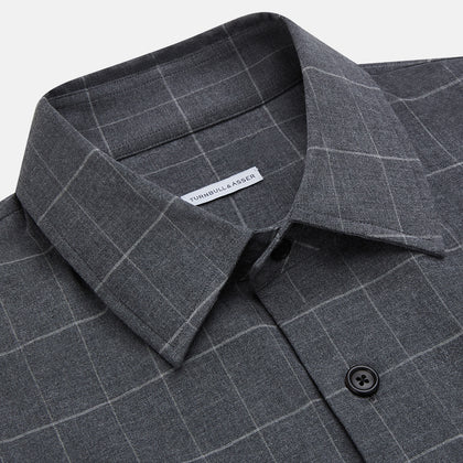Charcoal Melange Check Hampstead overshirt Image 1