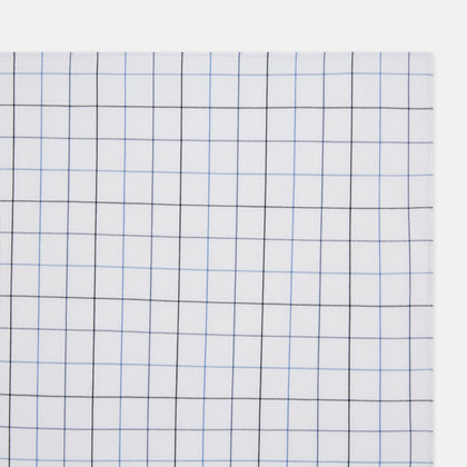 Hand Rolled Blue Grid Check Handkerchief Image 1