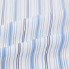 View 6 of product The Turnbull & Asser Navy and Blue Multi Stripe Shirt with Contrast Collar and Double Cuffs is shown in a Mayfair fit on a plain white background.
