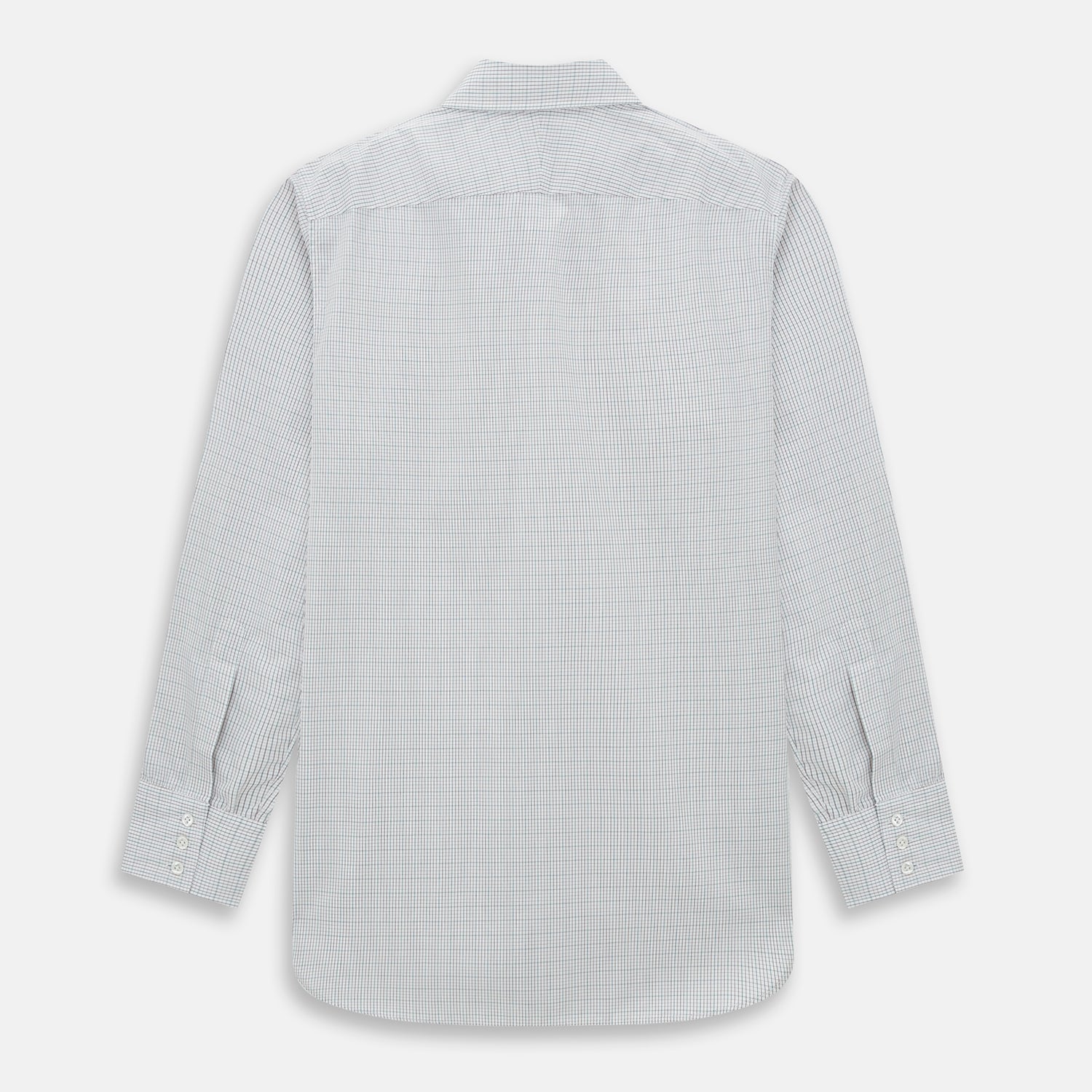 View 3 of product A long-sleeved, button-down BURGUNDY AND GREEN DOUBLE GRID CHECK WESTMINSTER SHIRT by Turnbull & Asser, featuring a classic collar and elegant check pattern—an outstanding piece of British craftsmanship.