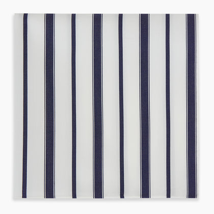 Navy Double Stripe Hand-Rolled Handkerchief Image 3