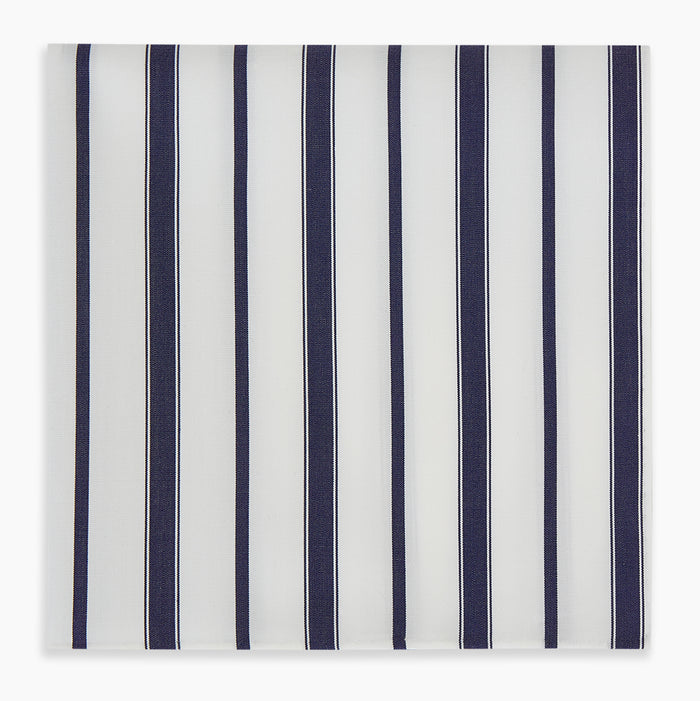 Navy Double Stripe Hand-Rolled Handkerchief Image 3