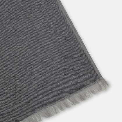 Grey and Beige Cashmere Scarf Image 1