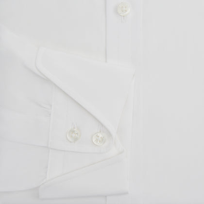 White Poplin Shirt With Regent Collar and 2-Button Cocktail Cuffs Image 3
