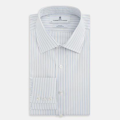 Sky Blue Combination Stripe Mayfair Shirt Image 4
