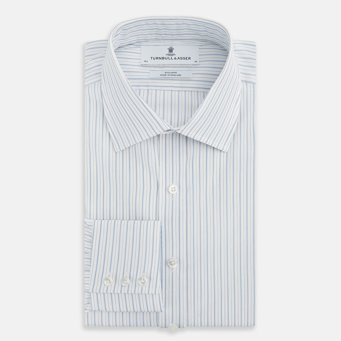 Sky Blue Combination Stripe Mayfair Shirt Image 4