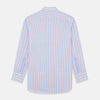 View 5 of product The Turnbull & Asser Red and Blue Multi Check Cotton RE-PURPOSE Mayfair shirt is a sustainable, long-sleeve button-up with a collar and cuffed sleeves, crafted from recycled fabrics and shown laid flat on a white background.